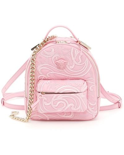 Versace Palazzo Embroidered Backpack - Pink