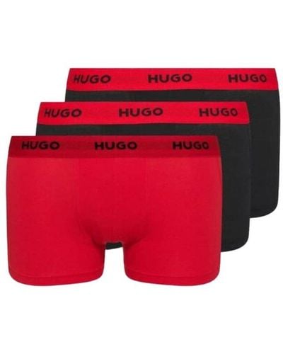 HUGO 3 Pack Logo Waistband Boxers - Red