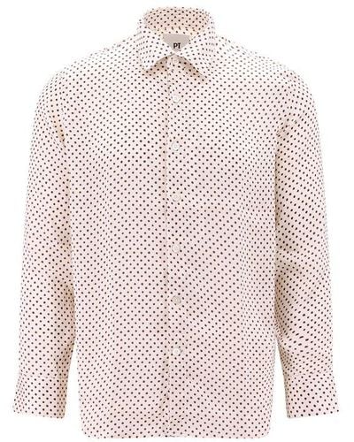 PT Torino Polka-dot Printed Long-sleeved Buttoned Shirt - Pink