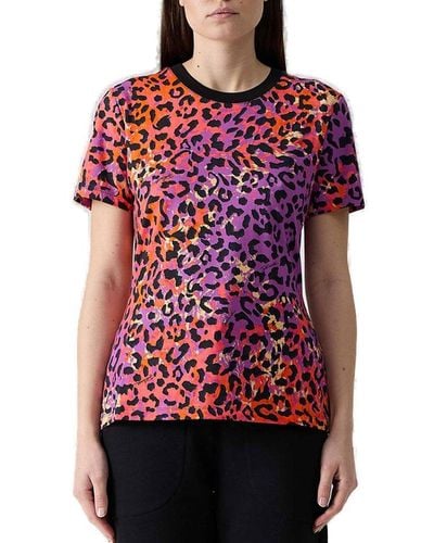 Just Cavalli Leopard Print Crewneck T-shirt - Red