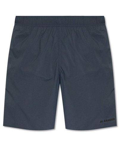 Jil Sander + Logo Printed Swim Shorts - Blue