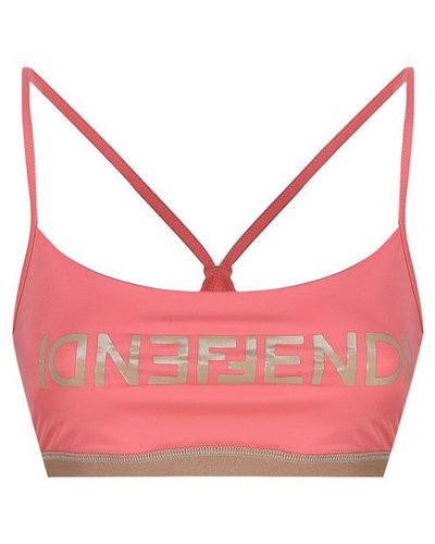 Fendi Logo Embellished Bra Top - Pink