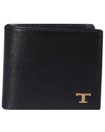 Tod's Logo Plaque Bi-fold Wallet - Black