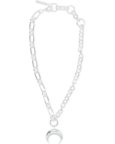 Marine Serre Regenerated Tin Moon Charms Necklace - White