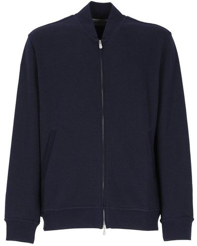 Brunello Cucinelli Zip-up Long Sleeved Jacket - Blue