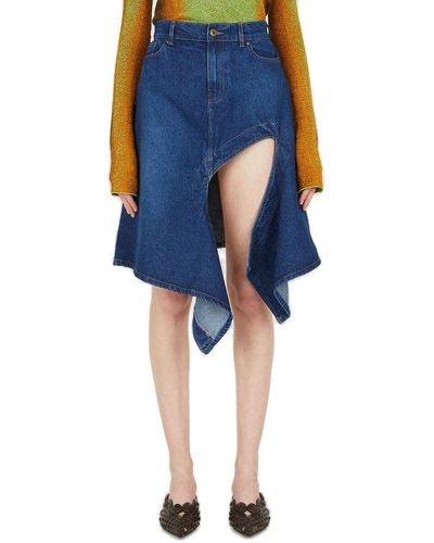 Y. Project Cut Out Denim Skirt - Blue