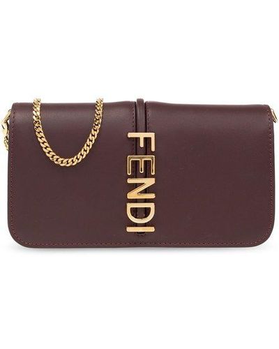 Fendi Shoulder Wallet, - Purple