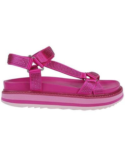 Ash Embellished Open Toe Sandals - Pink