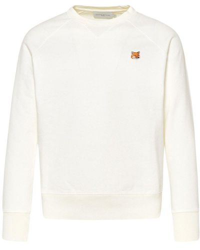 Maison Kitsuné Fox Head Patch Sweatshirt - White