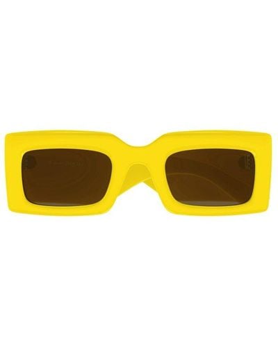 Alexander McQueen Rectangle Frame Sunglasses - Yellow