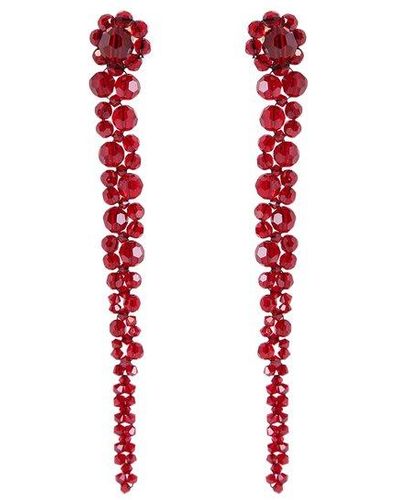 Simone Rocha Drop Embellished Earrings - Red