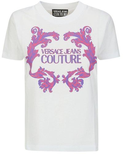 Versace 76dp613 R Logo Baroque T-shirt - White
