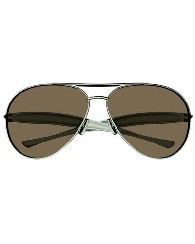 Bottega Veneta Aviator Frame Sunglasses - Green
