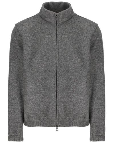 Loro Piana High-neck Zipped Bomber Jacket - Grey