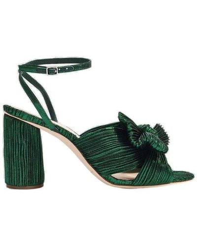 Loeffler Randall Camellia Pleated Knot Sandals - Green