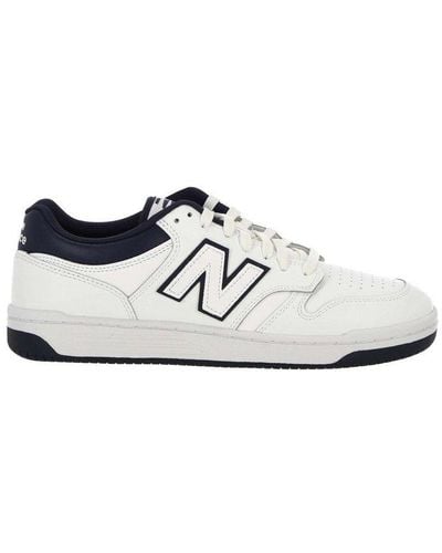 New Balance 480 Logo Patch Panelled Trainers - White
