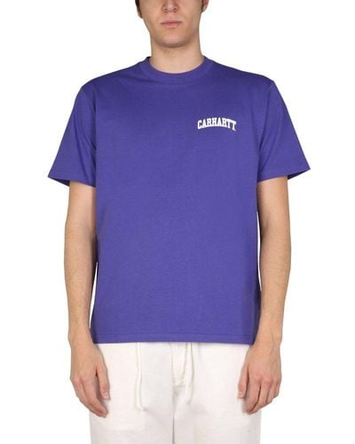Carhartt T-shirt With Logo Print - Blue