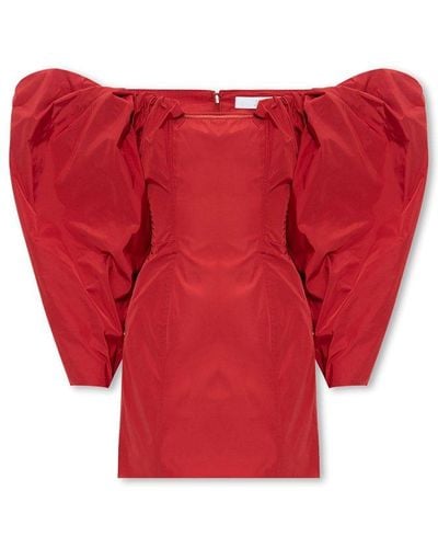 Jacquemus ‘Taffetas’ Dress With Puff Sleeves - Red