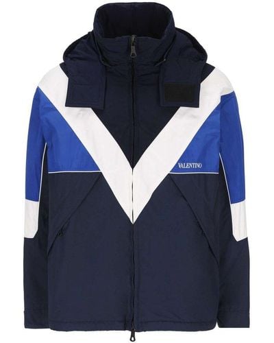 Valentino Zip-up Long-sleeved Jacket - Blue