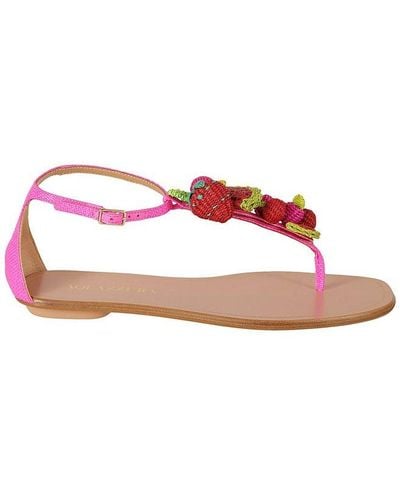 Aquazzura Strawberry Punch Flat Sandals - Red