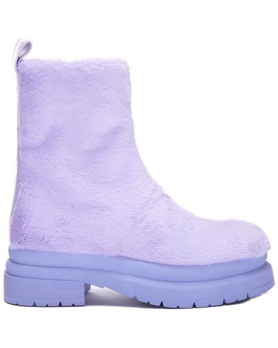 JW Anderson Round Toe Ankle Boots - Purple