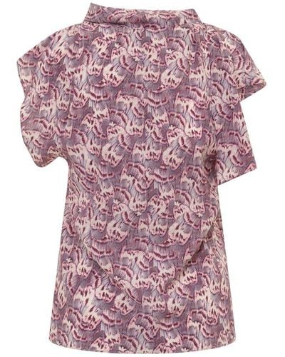 Isabel Marant Pattern-printed Short-sleeved Top - Pink