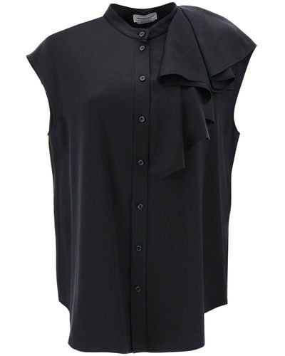 Alexander McQueen Sleeveless Silk Shirt - Black