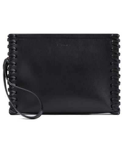 Etro Zipped Medium Clutch Bag - Black