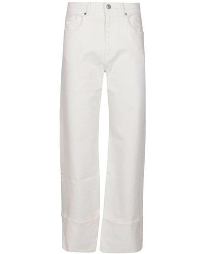P.A.R.O.S.H. High Waist Belted Loop Jeans - White