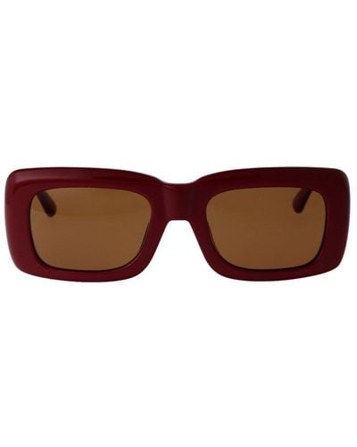 Linda Farrow X The Attico Squared-frame Sunglasses - Brown