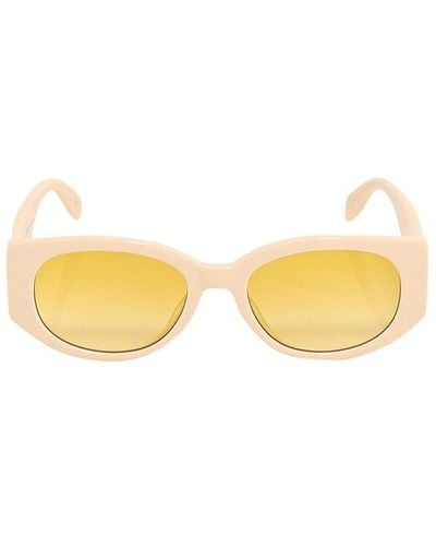 Alexander McQueen Oval Frame Sunglasses - Natural