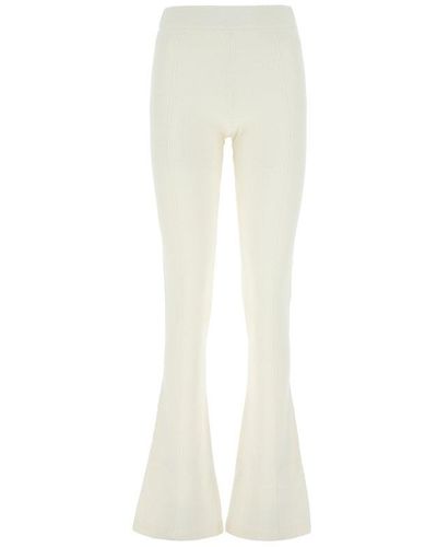 Tom Ford Flared Ribbed Waist Knitted Trousers - White