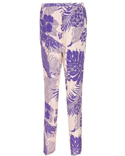 Pinko Tropical-printed Pants - Blue