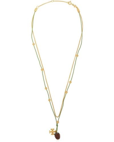 Tory Burch Kira Raspberry Pendant Necklace - Metallic