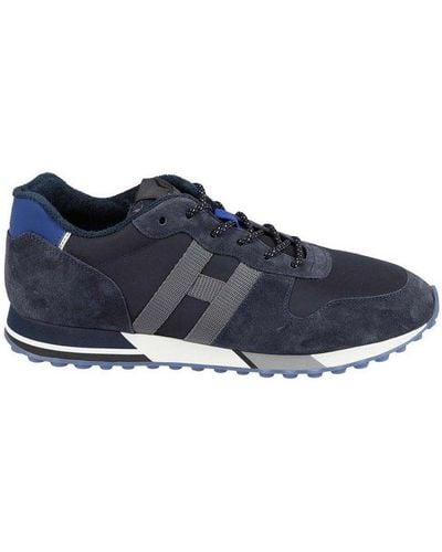 Hogan H383 Lace-up Trainers - Blue