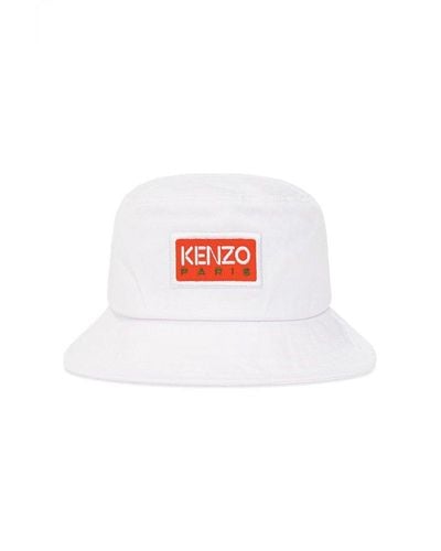 KENZO Logo Patch Bucket Hat - White