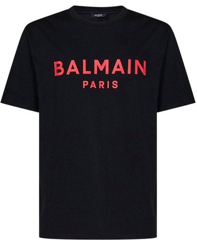 Balmain Straight Hem Crewneck T-shirt - Black