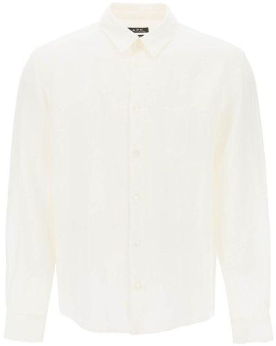 A.P.C. Linen Cassel Shirt For - White