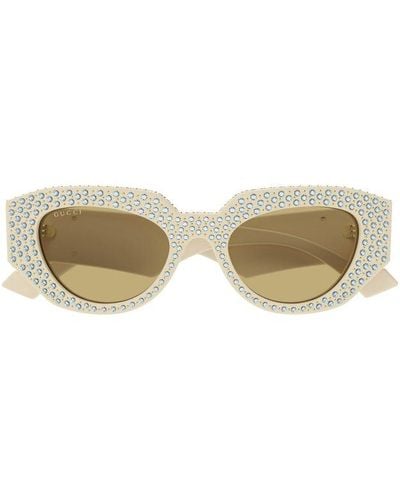 Gucci Geometric Frame Sunglasses - Natural