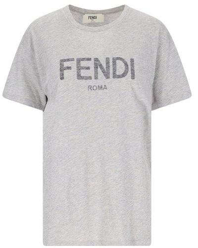 Fendi Logo T-shirt - Gray