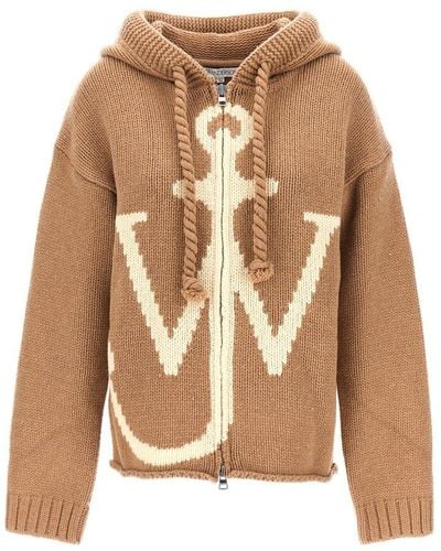 JW Anderson Anchor Hooded Sweater - Brown