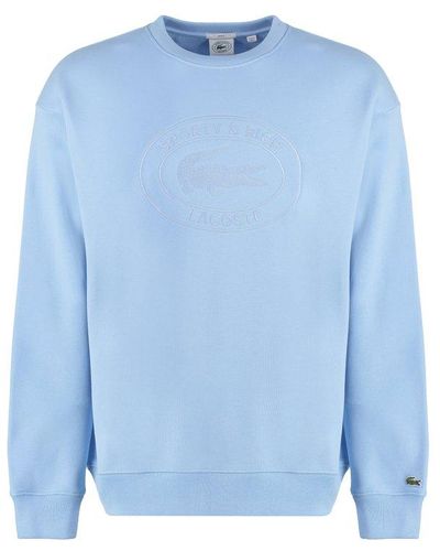 Sporty & Rich Lacoste X - Cotton Sweatshirt - Blue