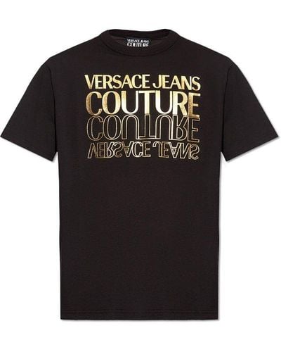 Versace Jeans Couture T-shirt With Logo, - Black