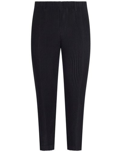 Homme Plissé Issey Miyake Pleated Tailored Trousers - Blue
