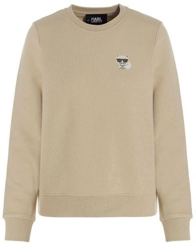 Karl Lagerfeld Ikonik Mini Choupette Sweatshirt - Natural