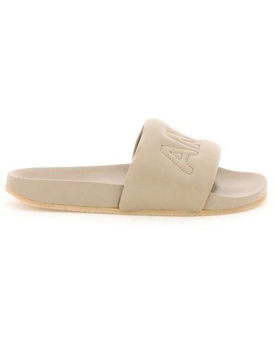 Ambush Leather Slides With Quilted Logo - Multicolour