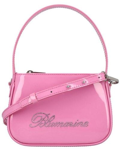 Blumarine Logo Embellished Zipped Tote Bag - Pink