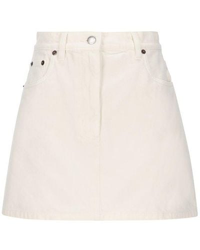 Prada Triangle-logo Mini Skirt - White
