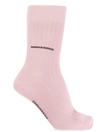 DSquared² Logo-detailed Socks - Pink