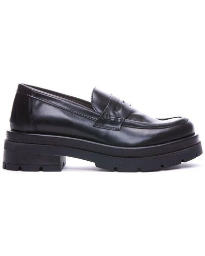 Pawelk's Round-toe Slip-on Loafers - Black